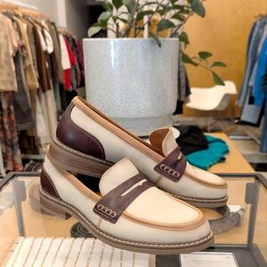 PIKOLINOS Cream and Brown Women's Loafers